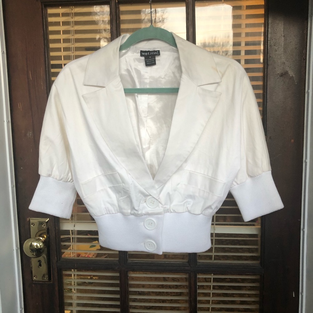 Wet Seal white crop jacket